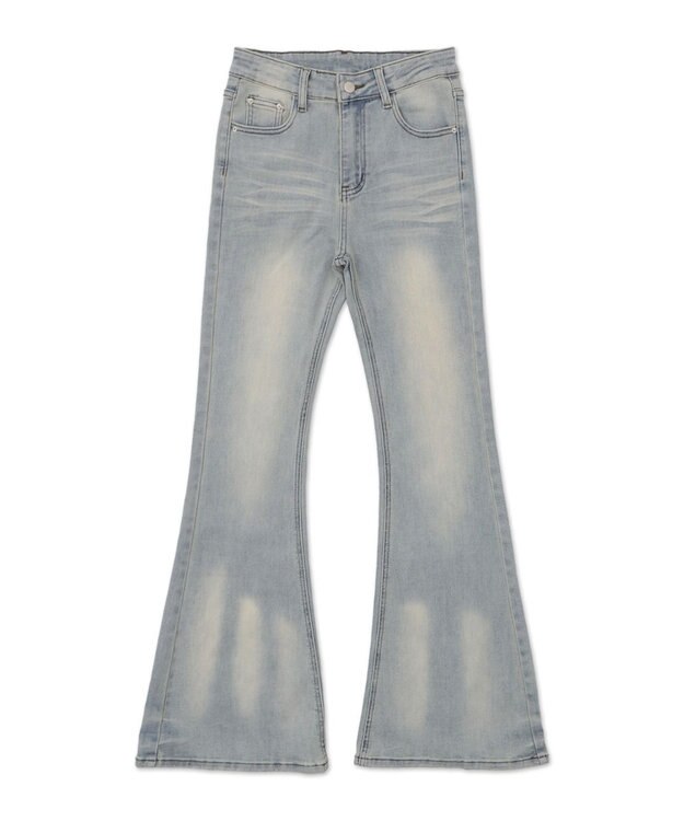 WEGO ブラストストフレアデニムパンツ デニム淡色