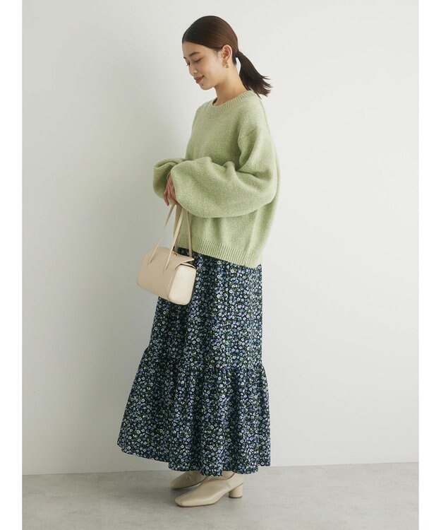 Green Parks ・Ｐｅｔｉｔ　Ｆｌｅｕｒ　ミックスニットプルオーバー Lime Green