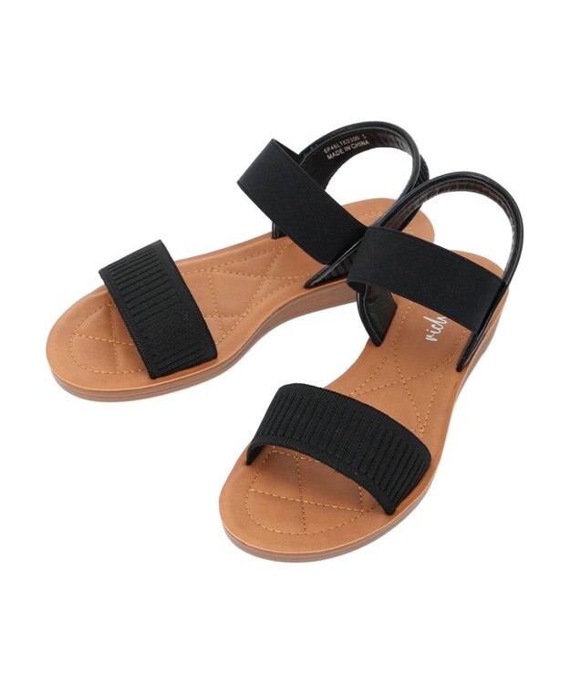 Green Parks ・ｒｉｃｈ　ｂｌｕｅ　フラットサンダル Black