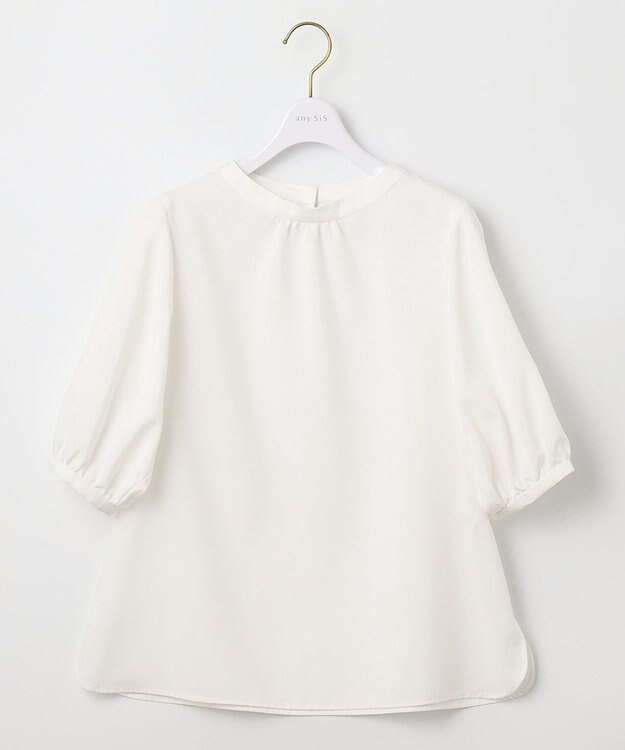 ANY SIS 【洗える】レースパーツタックスリーブ ブラウス オフホワイト