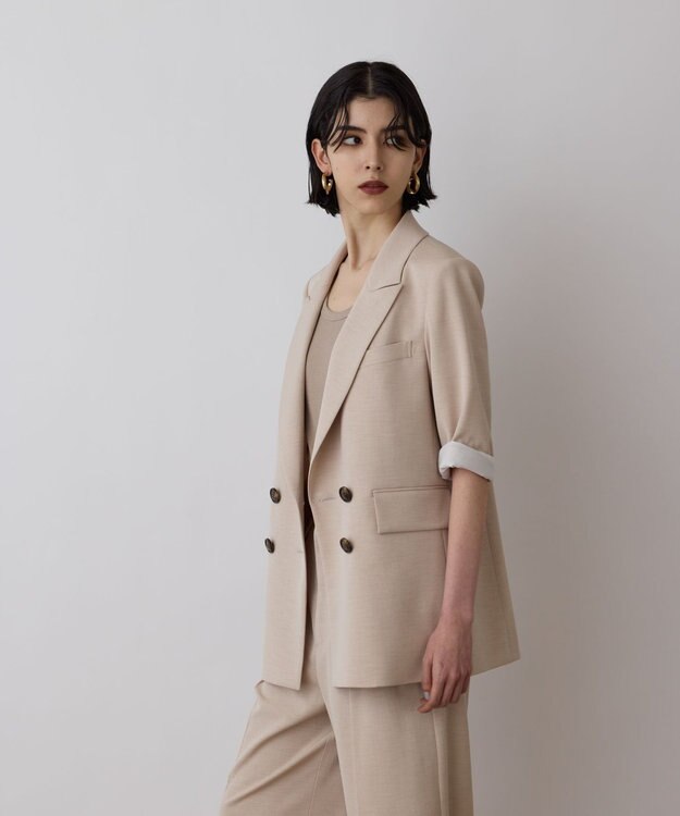 GRACE CONTINENTAL スラブストレッチテーラージャケット ベージュ