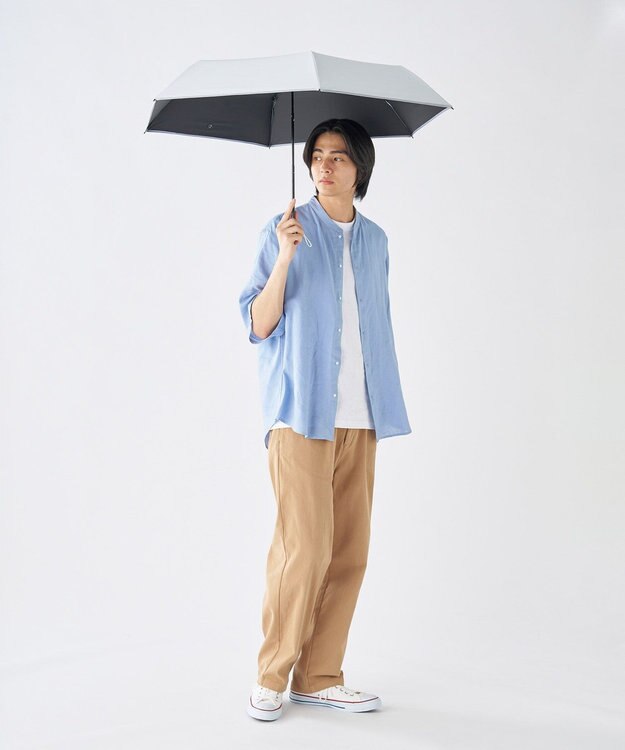 MOONBAT 【世界初の放射冷却素材】REIKYAKUパラソル ラディクール 折りたたみ傘 54㎝ 晴雨兼用 日傘 遮光100％ UV100％ 遮熱 ライトグレー