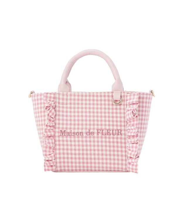 Maison de FLEUR ギンガムフリル2Wayバッグ Pink