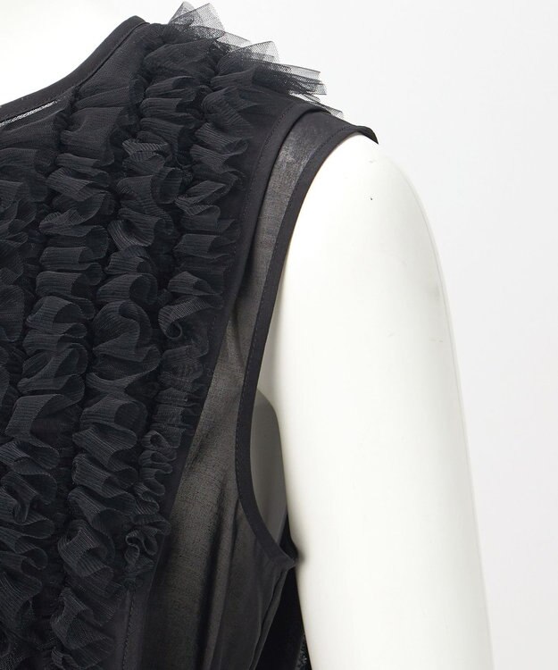 23区 【GOLD LABEL】コットンオーガンジー ジレコンビ ブラウス ブラック系