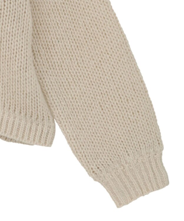 earth music&ecology フロントシャーリングニットプルオーバー アイボリー