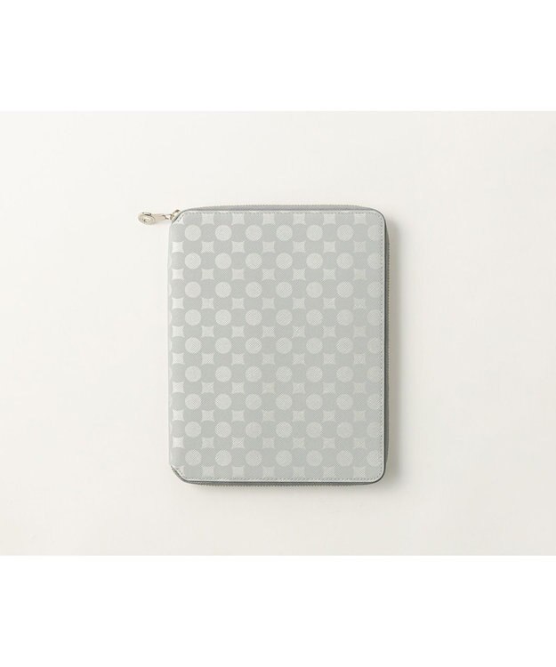 MIYABIYA La quoh with kirakaracho 南蛮七宝 プリントレザー ノートホルダー 月白銀(つきしろぎん)