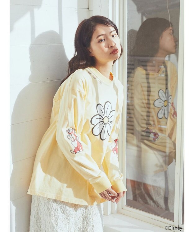 earth music&ecology Ｄｉｓｎｅｙ／袖ダイナロンＴ Yellow