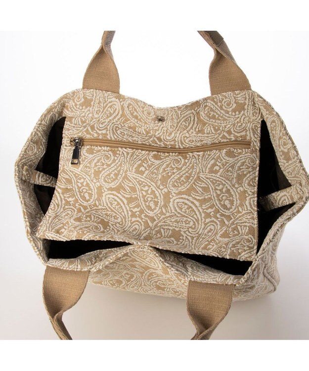 UNBILLION カシュカシュ cachecache / ペーズリー柄ジャガードトートバッグ ベージュ