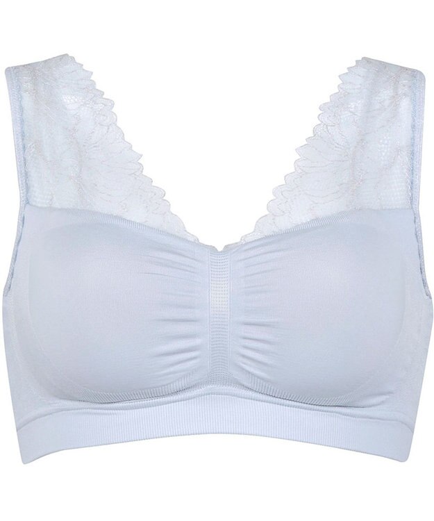 Wing ノンワイヤーブラ　【ナイトアップブラルーム】　寝るとき用ブラ　バストの脇流れを防ぐ　パッド有り　ウイング／ワコール　KB3510 ブルー