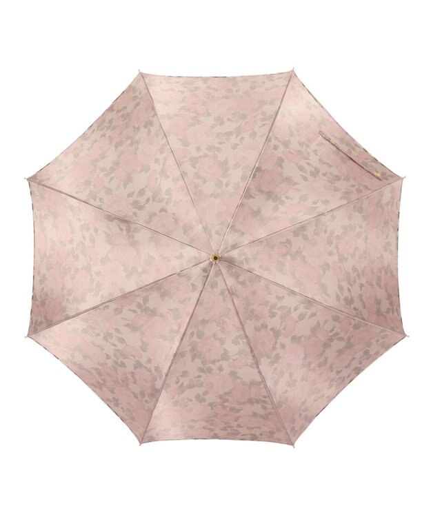 MOONBAT mila schon (ミラショーン) 長傘 内側花プリント キャメル(ピンクベージュ)