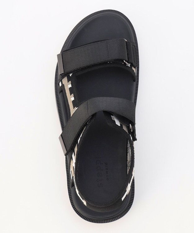 steppi 【洗える】厚底 ストラップサンダル ブラックチェック