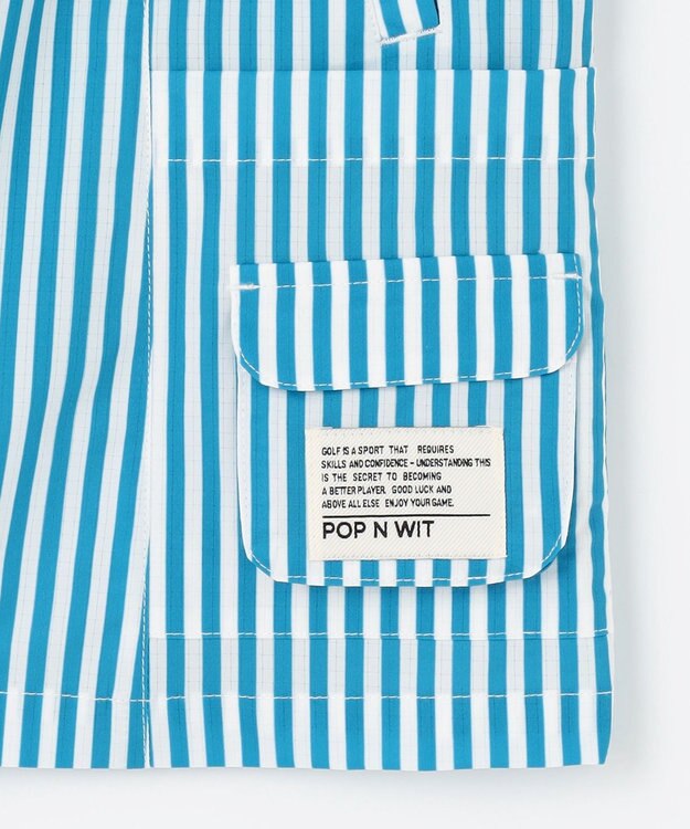 PW CIRCULUS 【高通気 / 軽撥水 / 軽量のDotAir 使用】【WOMEN】ストライプ柄スカート サックスブルー系2