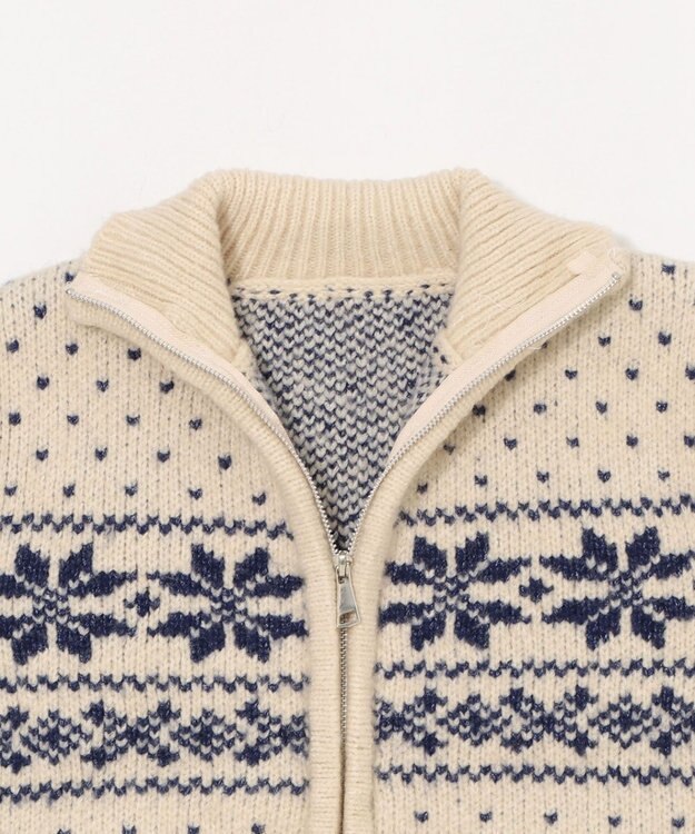 WEGO ノルディックZIPニット ホワイトアイボリー