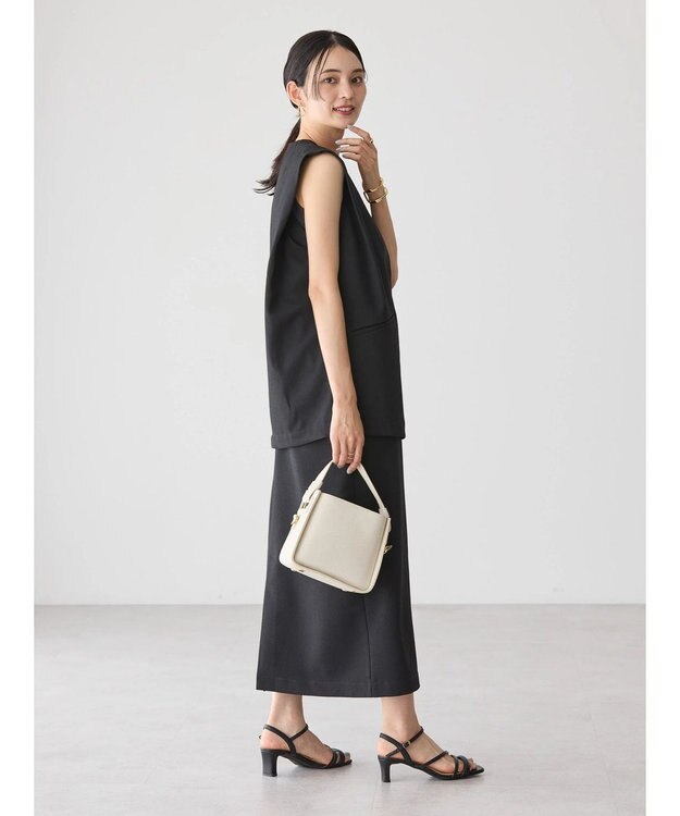 AMERICAN HOLIC ＳＥＴ　イージーケアジレベスト＋Ｉラインワンピース Black