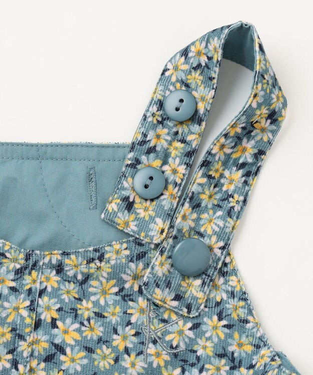 組曲 KIDS 【100㎝】モノトーンフラワーコーデュロイ ワンピース ブルー系5