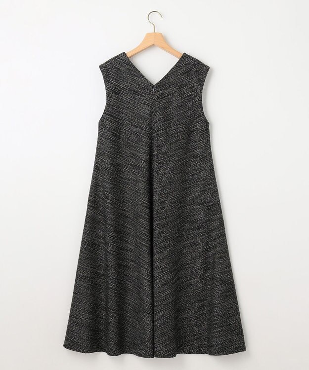 組曲 ファンシーツイード Vネックジャンスカ ブラック系