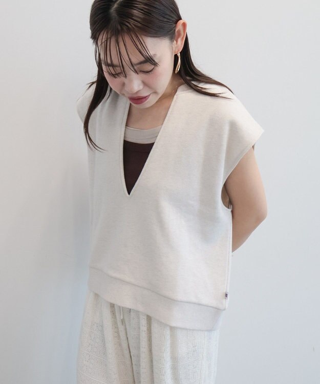 AMERICAN HOLIC 【RUSSELL】裏毛Vネックベスト Oatmeal