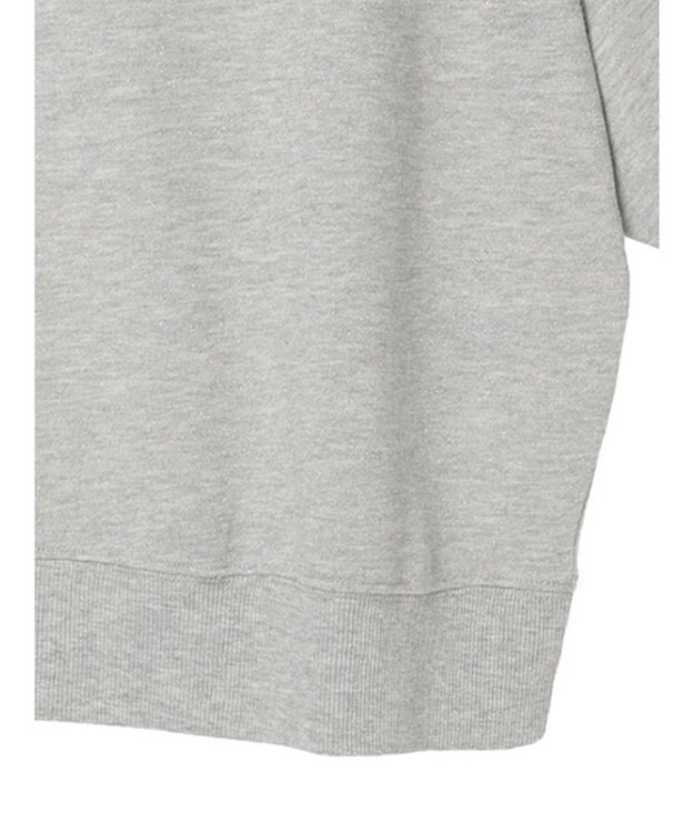 Green Parks ７分袖ラメ裏毛パフプルオーバー Gray Mixture