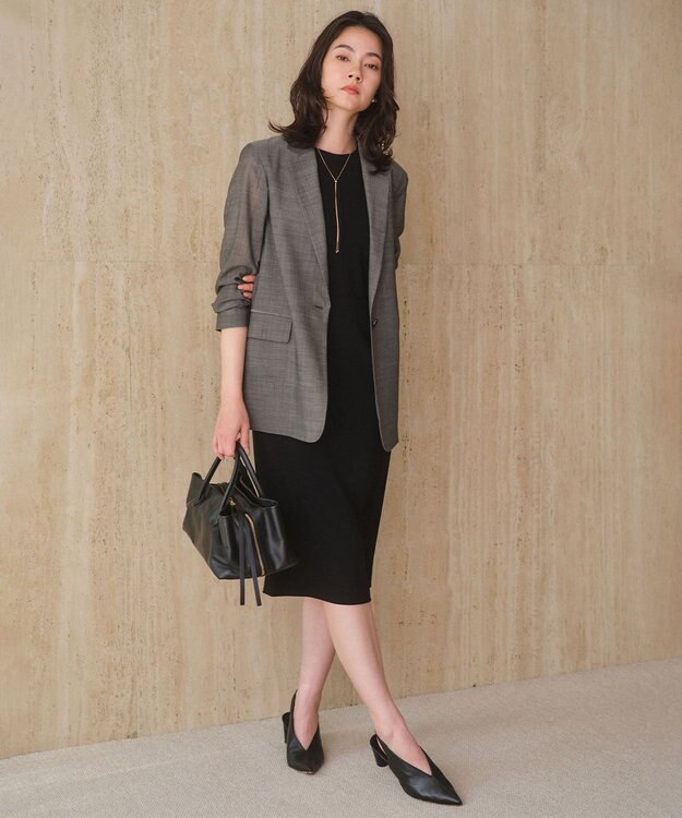 BEIGE， MOYE / シアーウール テーラードジャケット Charcoal