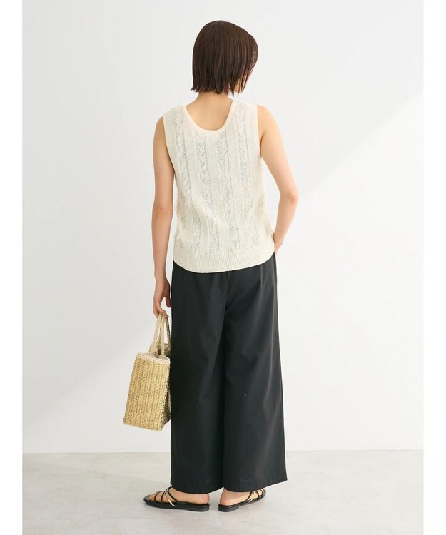 Green Parks フリンジニットベスト White