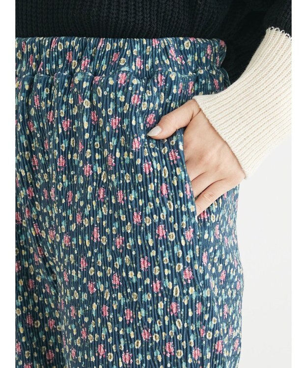 Green Parks ・ＳＵＧＡＲ　ＳＰＯＯＮ　コバナプリーツベロアパンツ Blue