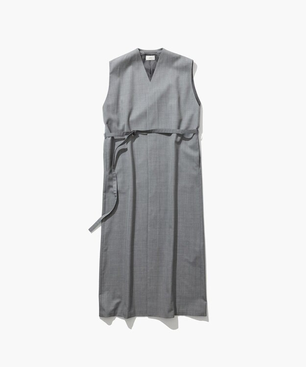 ATON WOOL SILK TWILL | ジレドレス TOP GRAY