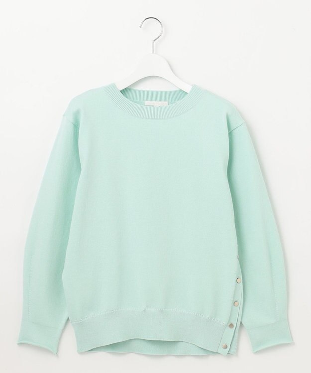 自由区 【WEB限定カラーあり・洗える】コットンナイロンミドルゲージ ニット ミント