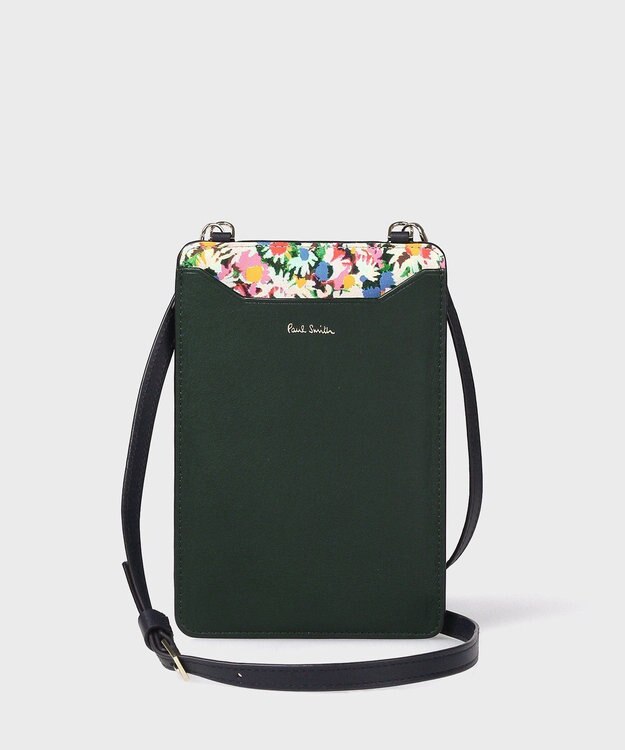Paul Smith マーガレットプリントトリム ネックポーチ ダークグリーン