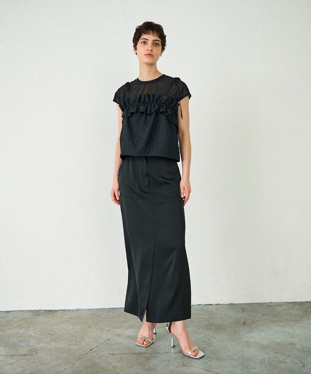 GRACE CONTINENTAL ビスチェチュールトップ ブラック