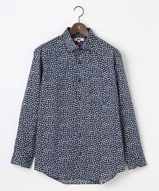 JOSEPH ABBOUD 【キングサイズ】リバティプリント シャツ ネイビー系5