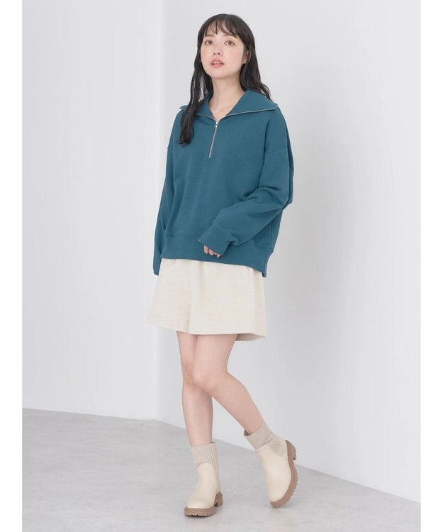 earth music&ecology ワッフルコーデュロイショートパンツ Ivory