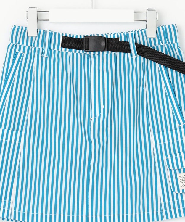 PW CIRCULUS 【高通気 / 軽撥水 / 軽量のDotAir 使用】【WOMEN】ストライプ柄スカート サックスブルー系2