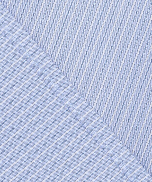 UNFILO フリルネックシャツ ブルーストライプ