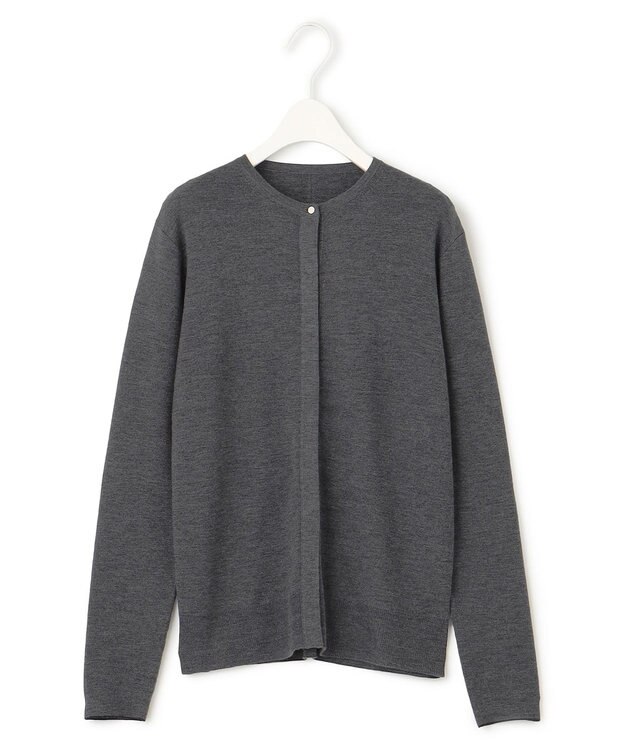 ICB 【洗える】エクストラファインメリノ カーディガン ミディアムグレー系