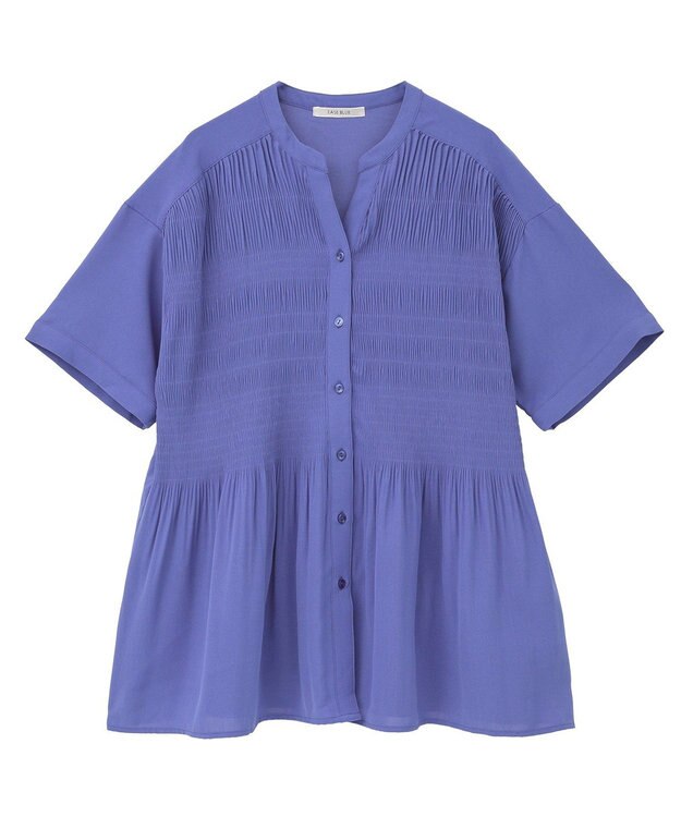 Green Parks マジョリカプリーツスキッパーブラウス Purple