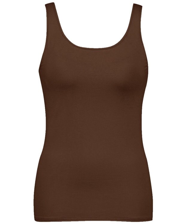 Wing カップ付きタンクトップ 綿混(身生地部) ラク きれいなバストシルエット 【シンクロブラトップ 綿混タイプ】 ブラトップ ET1132 ウイング／ワコール カカオ