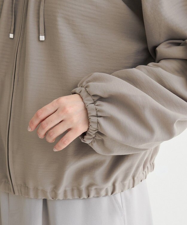 Green Parks ドロストネックシアーブルゾン Gray Beige