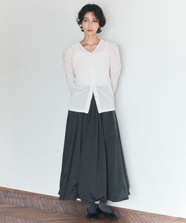 #Newans タフタボリュームバルーンスカート ブラック