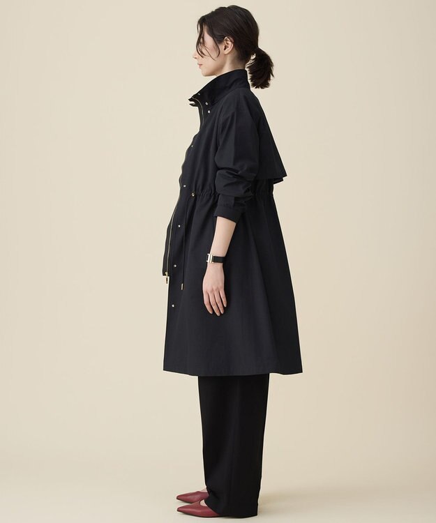 自由区 S コットンナイロンタッサースタンドカラー コート ブラック