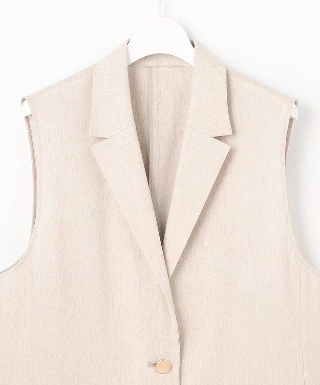 自由区 L 【セットアップ対応・洗える】LIPストレッチテーラード ジレ フラックス