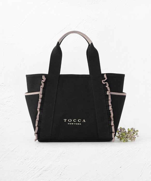 TOCCA FRILL CANVASTOTE キャンバストートバッグ ブラック系