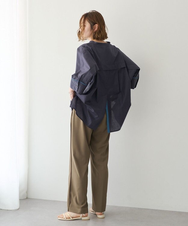 YECCA VECCA ペーパータッチドルマンシャツ Navy