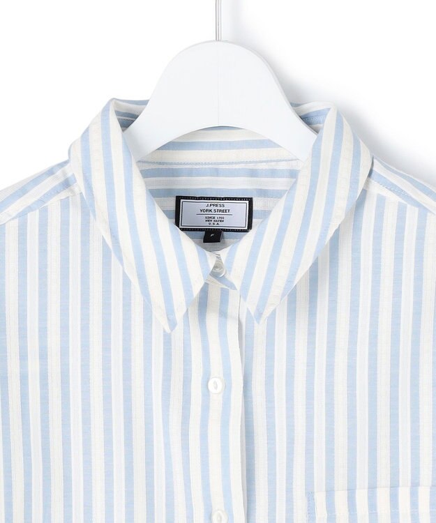 J.PRESS YORK STREET 【WOMEN】サイドドローストリング シャツブラウス サックスブルー系1