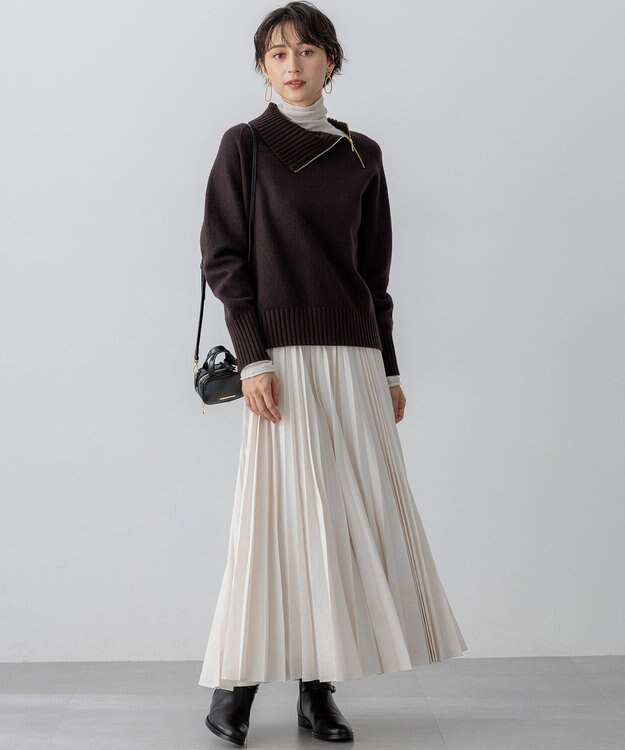 23区 S 【見上愛さん着用/CanCam11月号掲載】パウダリータイプライター プリーツ スカート アイボリー系