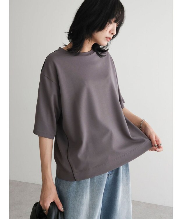 Green Parks ライン使いポンチカットプルオーバー Gray