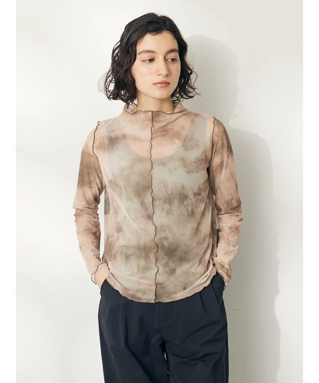 CRAFT STANDARD BOUTIQUE タイダイメッシュボトルネックインナー Mocha