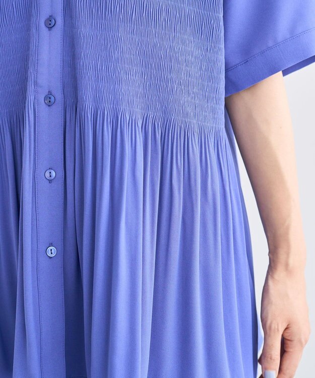 Green Parks マジョリカプリーツスキッパーブラウス Purple