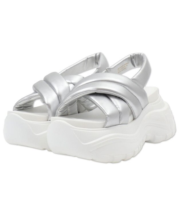 WEGO パテッドクロス厚底サンダル シルバー