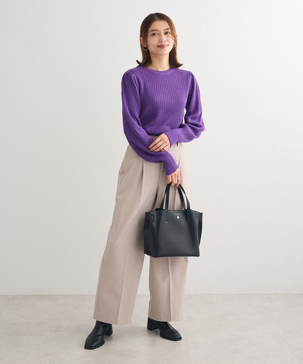 Green Parks 洗える　パフニットプルオーバー Purple