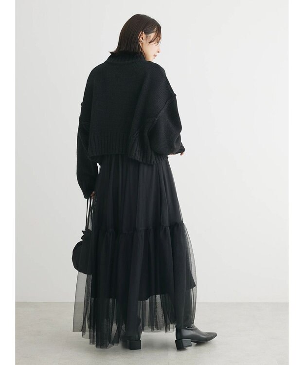 Green Parks ・ＳＵＧＡＲ　ＳＰＯＯＮ　ハイネックショートニット Black